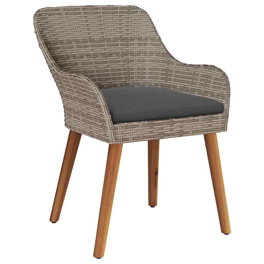 Garden Chair with Cushion 2 pcs Black 55 x 62.5 x 82cm Poly Rattan