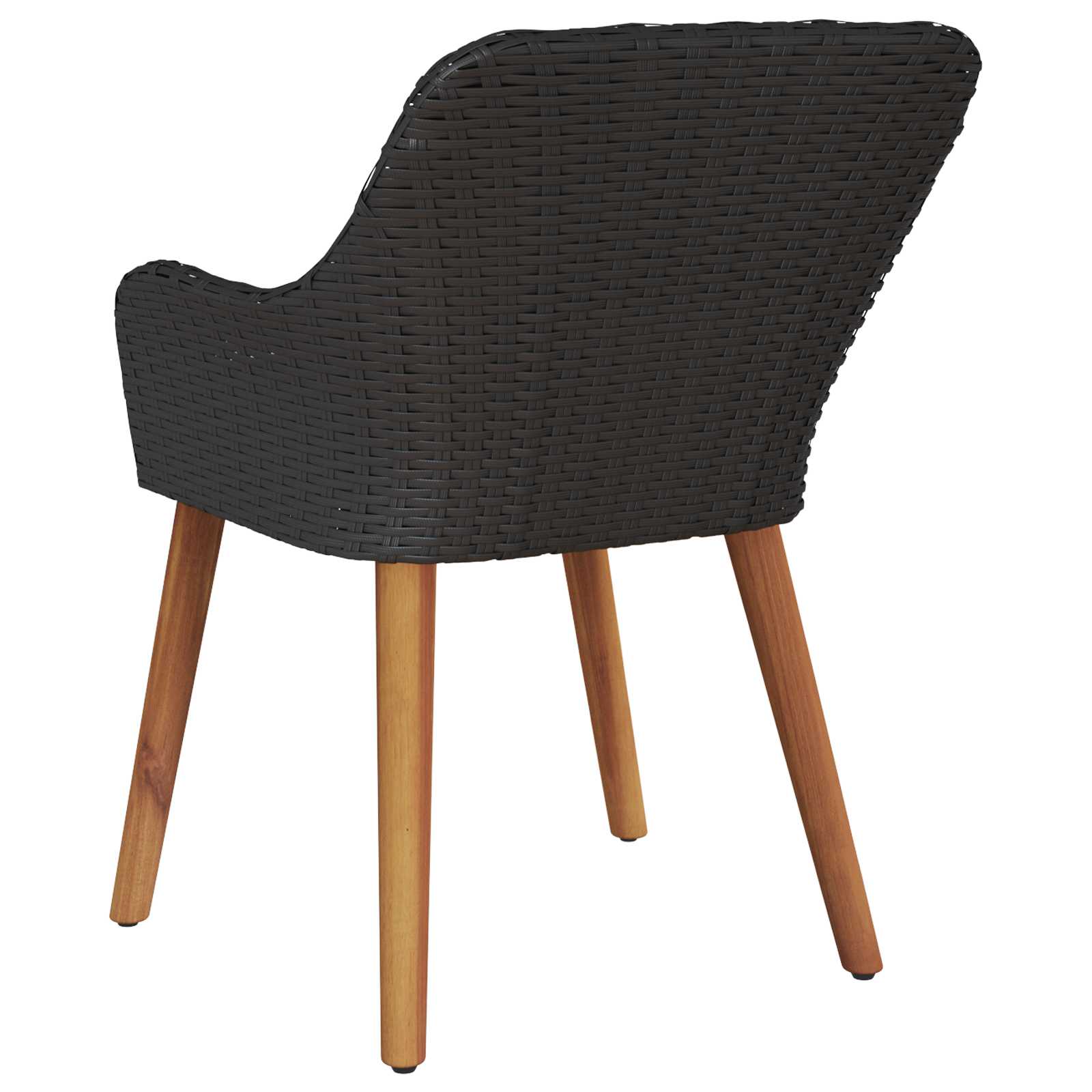 Dārza krēsls ar spilvenu 2 gab. melns 55 x 62,5 x 82 cm polirotangs