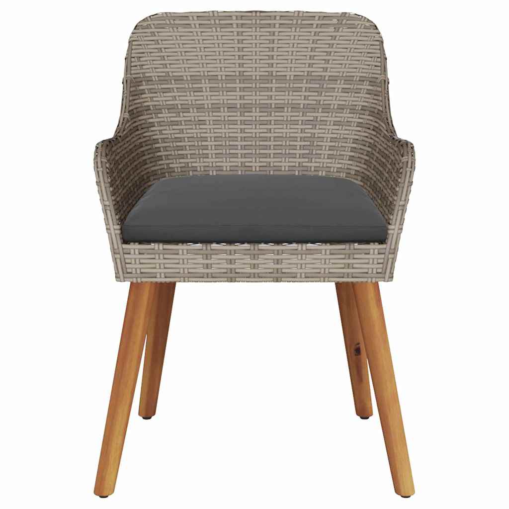 Garden Chair with Cushion 2 pcs Black 55 x 62.5 x 82cm Poly Rattan