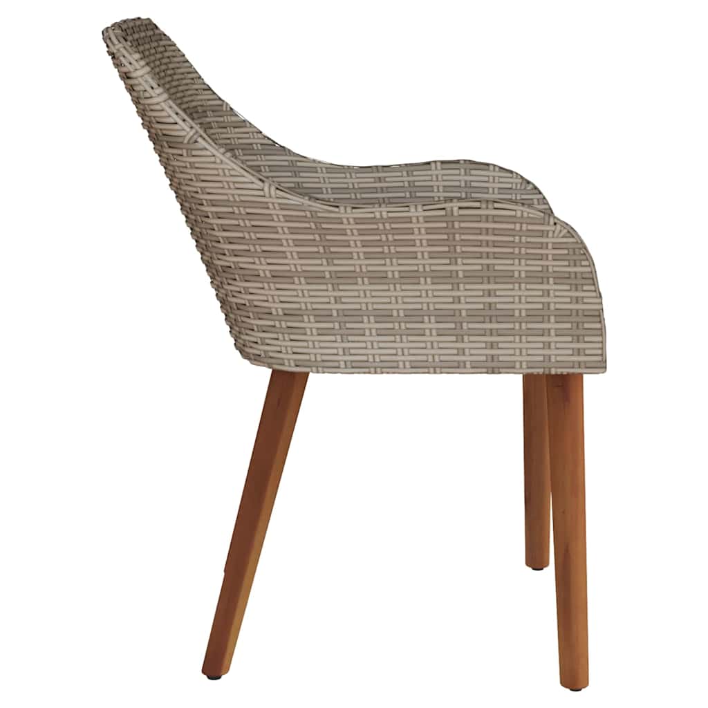 Garden Chair with Cushion 2 pcs Black 55 x 62.5 x 82cm Poly Rattan
