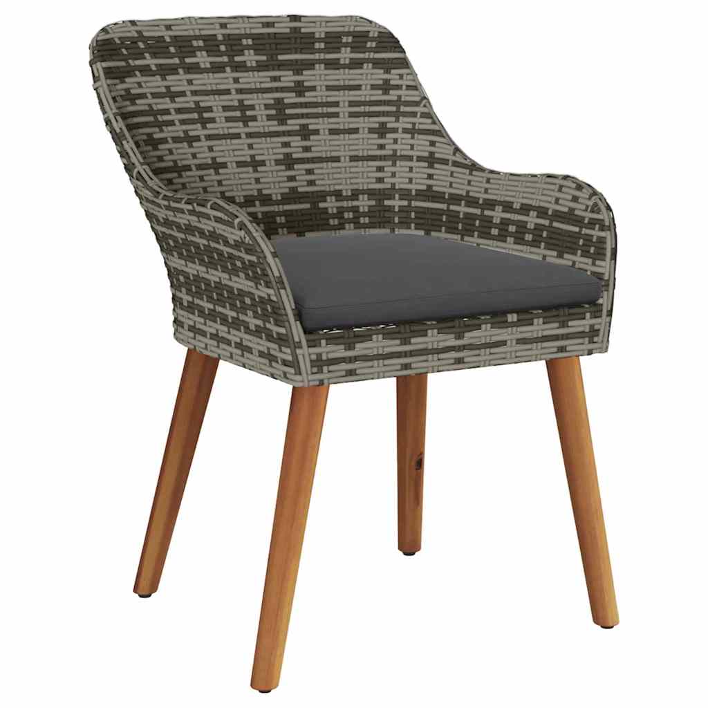 Sodo Kėdė su pagalve 2 pcs Pilka 55 x 62,5 x 82cm poliratanas