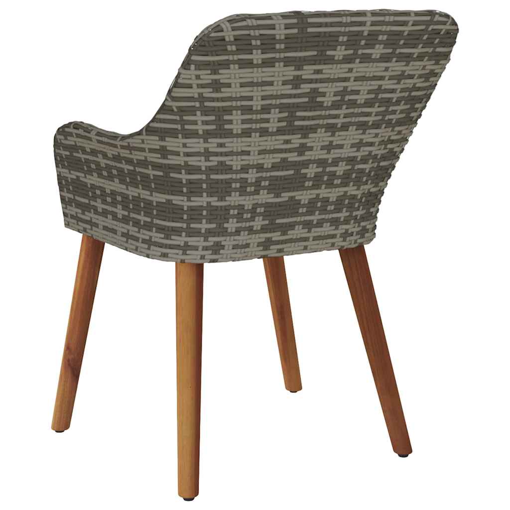 Sodo Kėdė su pagalve 2 pcs Pilka 55 x 62,5 x 82cm poliratanas