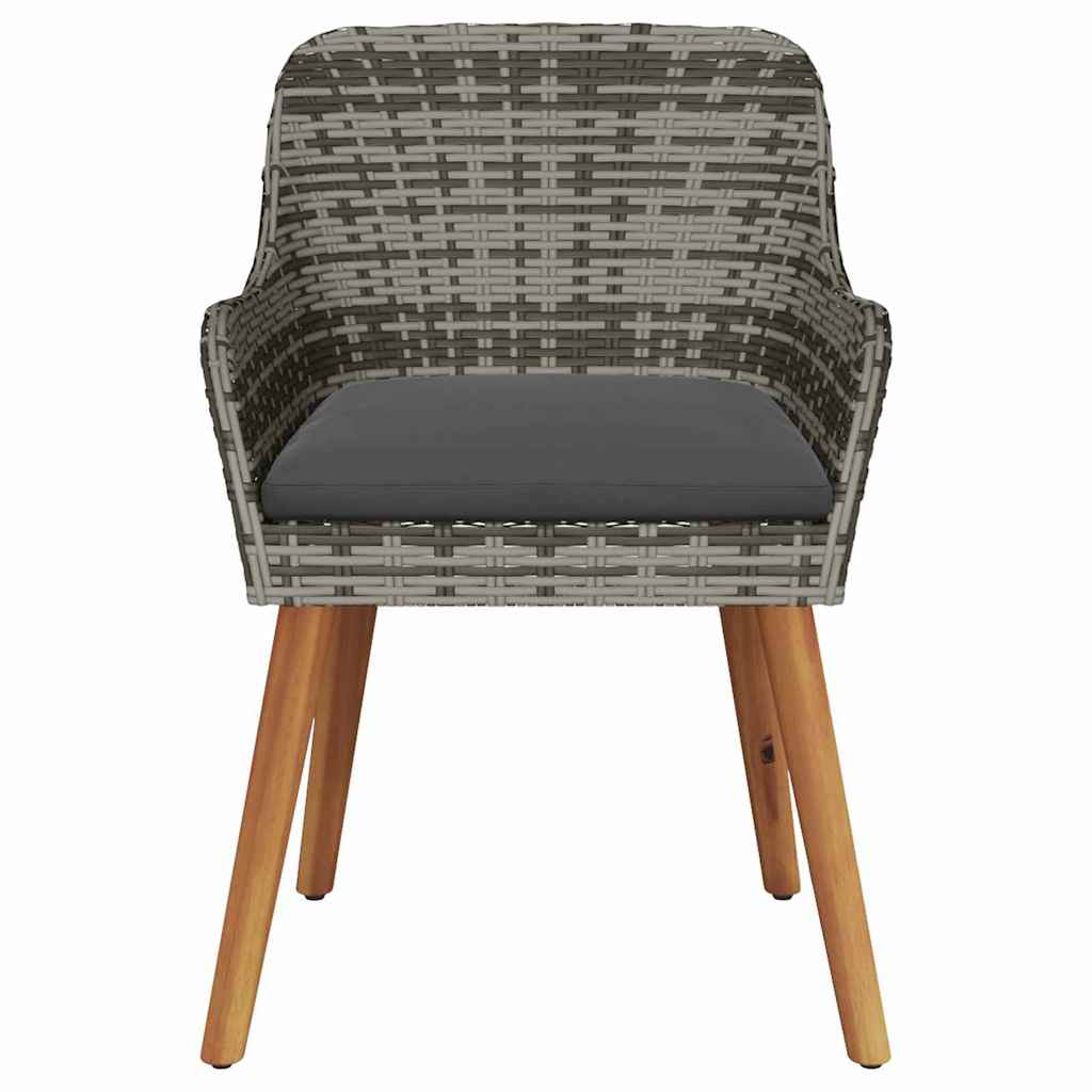 Sodo Kėdė su pagalve 2 pcs Pilka 55 x 62,5 x 82cm poliratanas