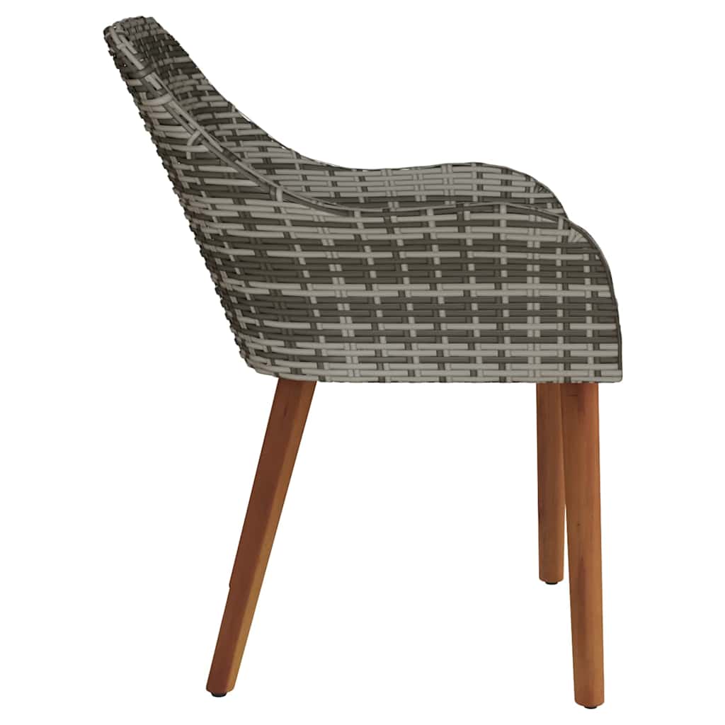 Sodo Kėdė su pagalve 2 pcs Pilka 55 x 62,5 x 82cm poliratanas