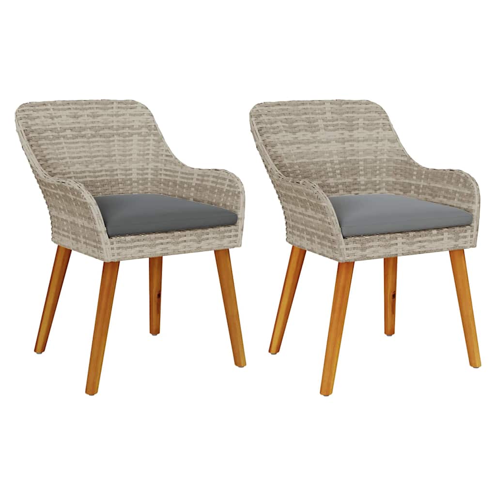 Sodo Kėdė 2 pcs Šviesiai pilka 55 x 62,5 x 82cm poliratanas