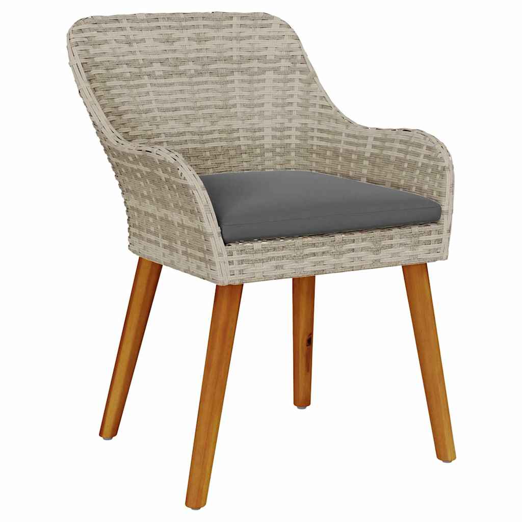 Sodo Kėdė 2 pcs Šviesiai pilka 55 x 62,5 x 82cm poliratanas