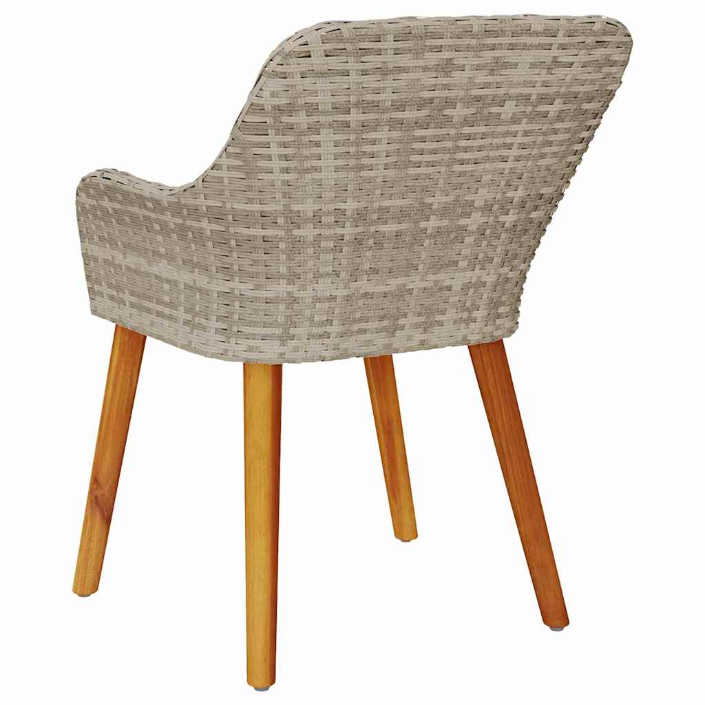 Sodo Kėdė 2 pcs Šviesiai pilka 55 x 62,5 x 82cm poliratanas