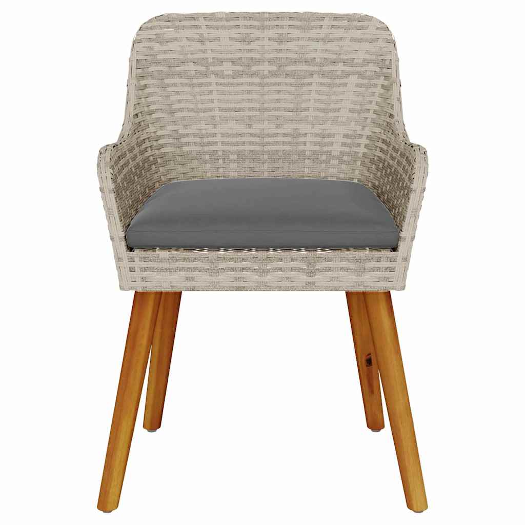 Sodo Kėdė 2 pcs Šviesiai pilka 55 x 62,5 x 82cm poliratanas