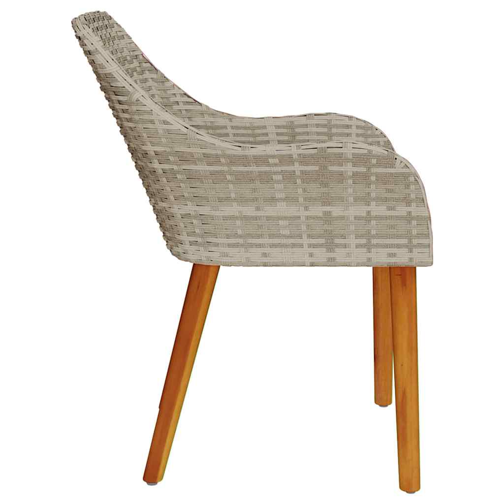 Sodo Kėdė 2 pcs Šviesiai pilka 55 x 62,5 x 82cm poliratanas