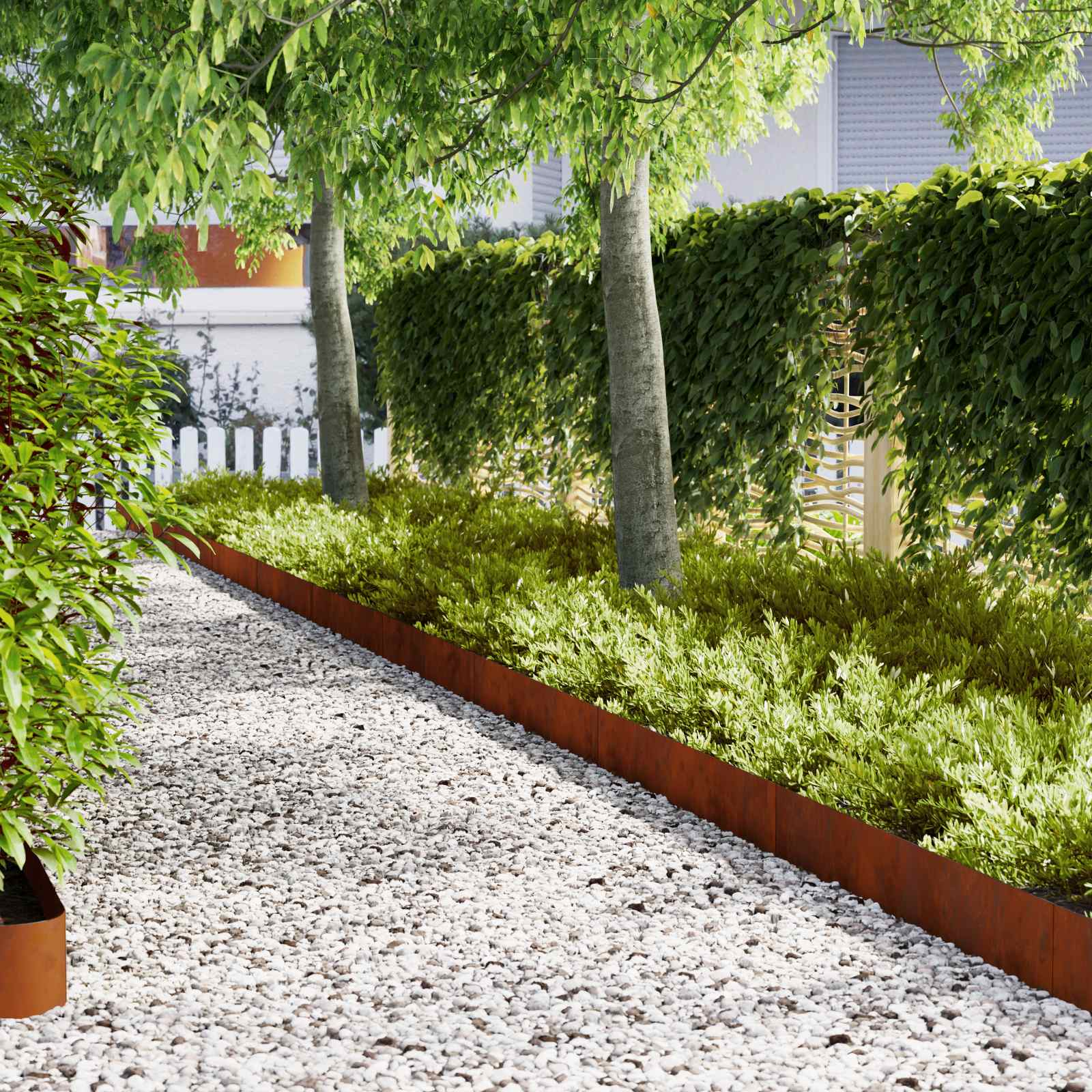 Lawn Edging 50 pcs Brown 100 x 0.5 x 20 cm