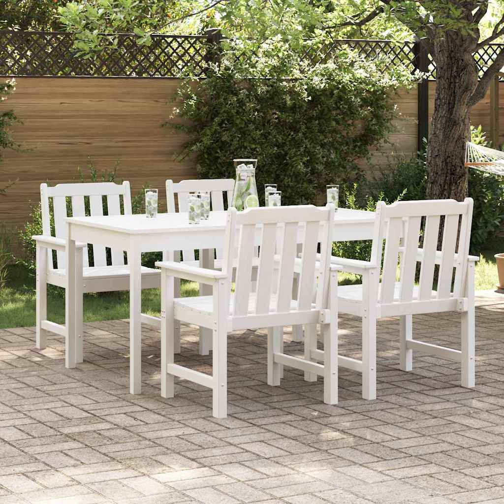Sodo valgomojo kėdės 4 vnt Balta 65,5x55,5x88 cm HDPE