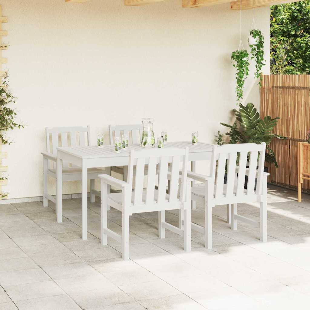Sodo valgomojo kėdės 4 vnt Balta 65,5x55,5x88 cm HDPE