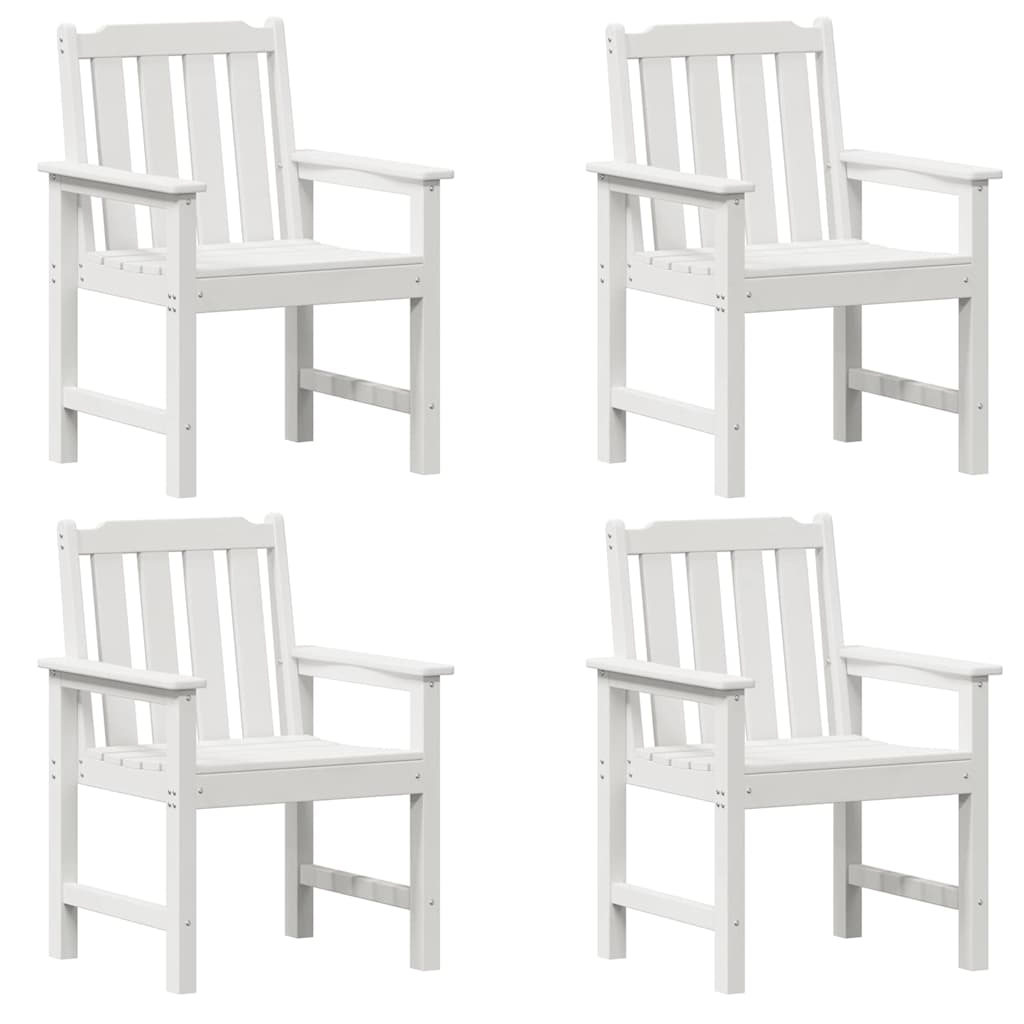 Sodo valgomojo kėdės 4 vnt Balta 65,5x55,5x88 cm HDPE
