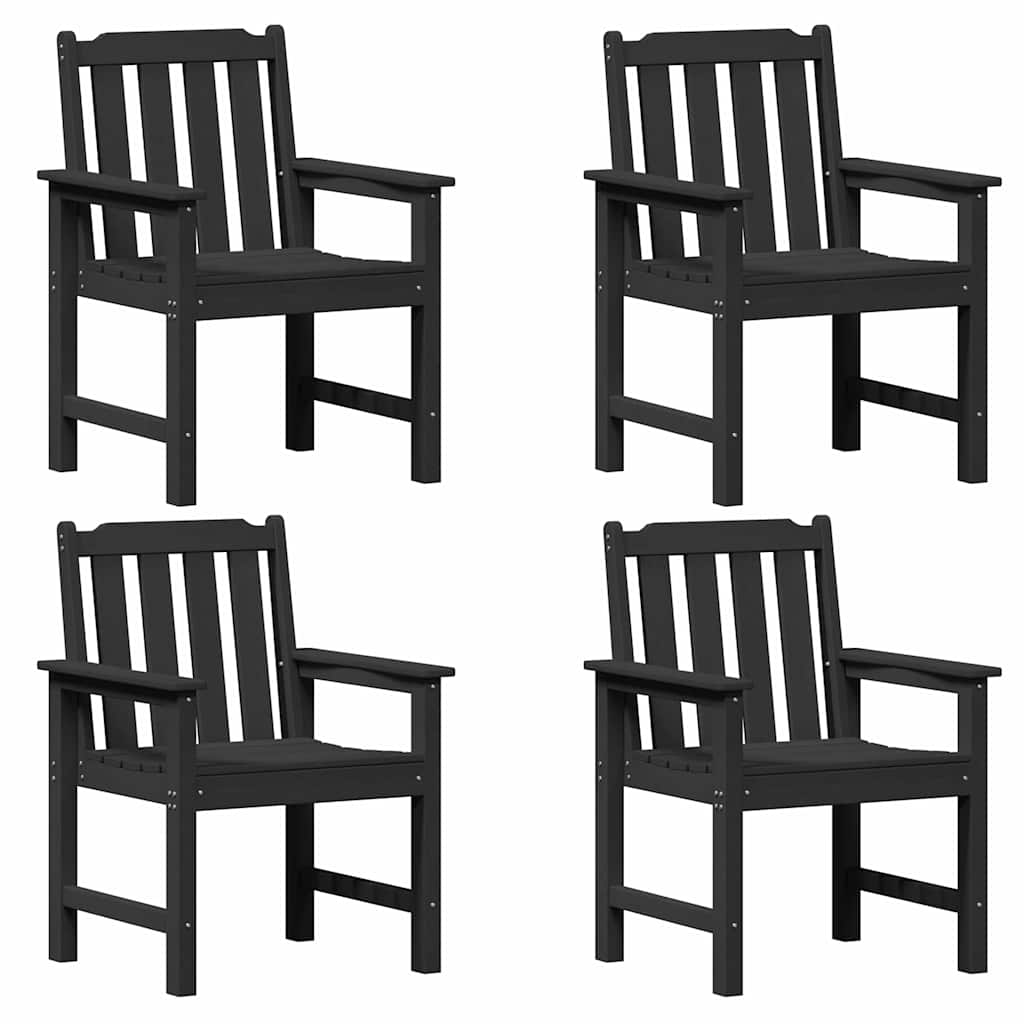 sodo valgomojo kėdės 4 vnt Juoda 65,5x55,5x88 cm HDPE