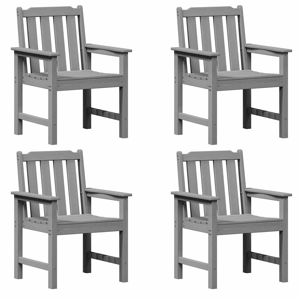 Garden Dining Chairs 4 pcs Light Grey 65.5x55.5x88 cm HDPE