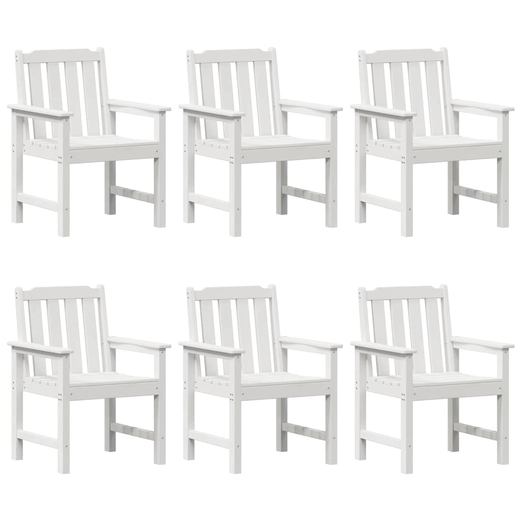 Dārza ēdamistabas krēsli 6 gab. balti 65,5x55,5x88 cm HDPE