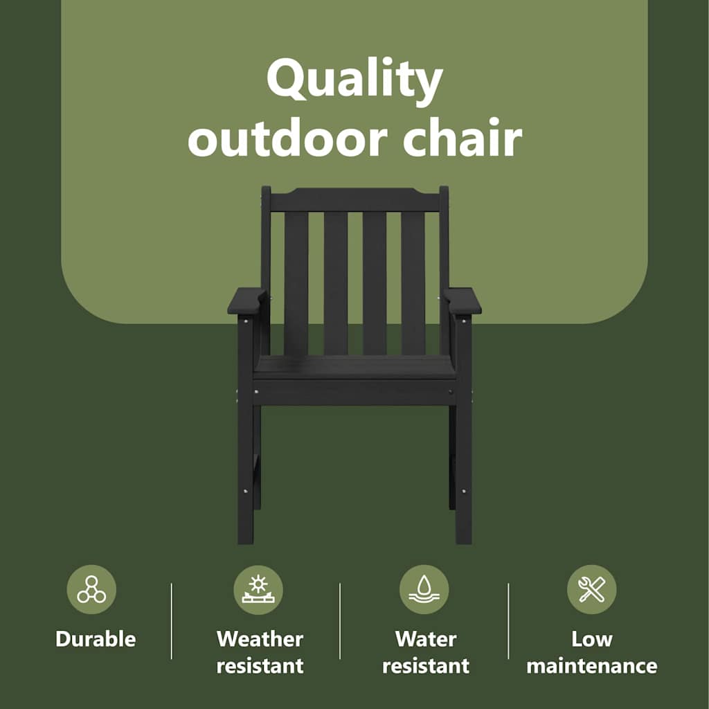 sodo valgomojo kėdės 6 vnt. Juodos 65,5x55,5x88 cm HDPE
