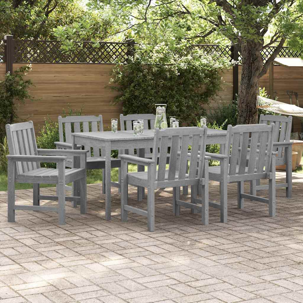 Dārza krēsli 6 gab. Gaiši pelēki 65.5x55.5x88 cm HDPE