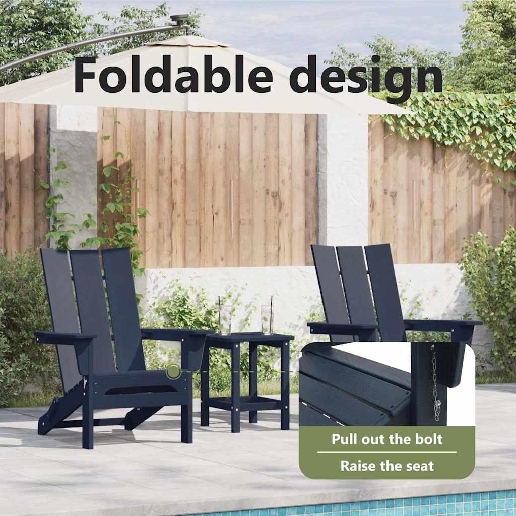 Sodo poilsio baldai 3 pcs Tamsiai mėlyna 38 x 38 x 46 cm