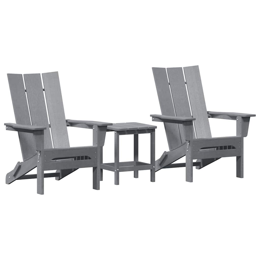 Sodo Kėdė 3 pcs Šviesiai pilka 80.5 x 74.5 x 92 cm Polietilenas