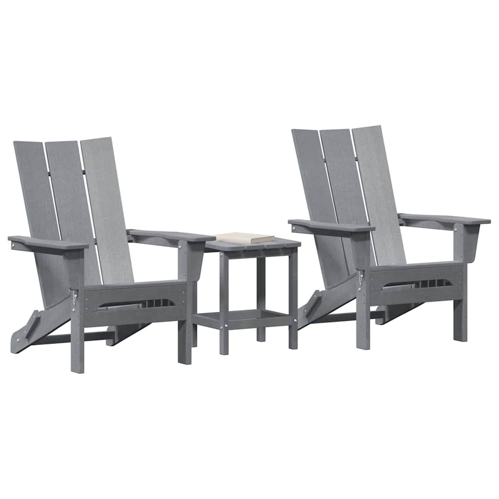 Sodo Kėdė 3 pcs Šviesiai pilka 80.5 x 74.5 x 92 cm Polietilenas
