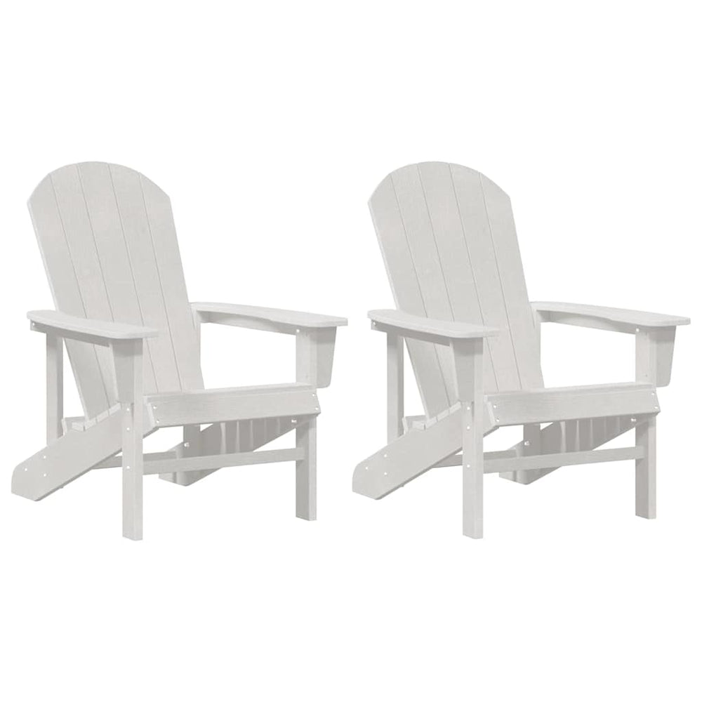 Adirondack Kėdės 2 vnt Balta 74x82x90 cm HDPE