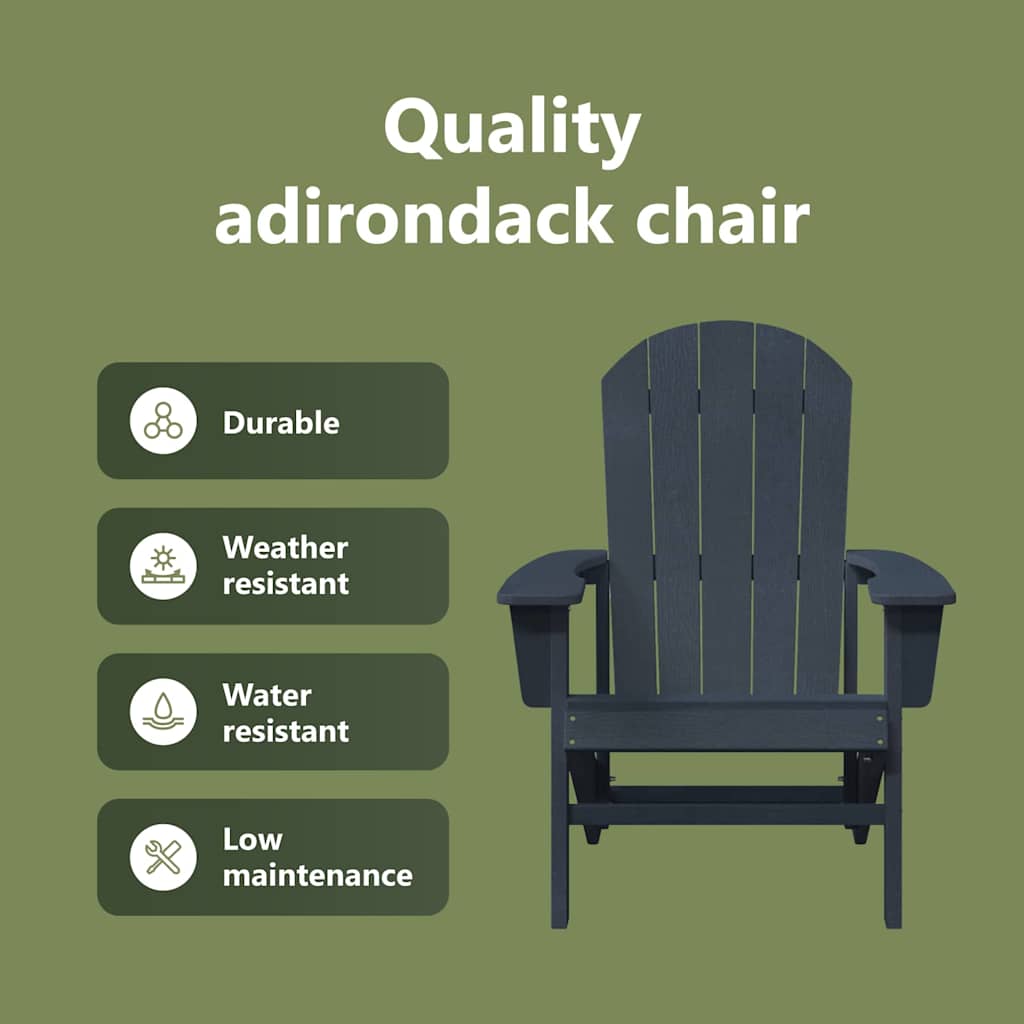 Adirondack kėdės 2 vnt. Tamsiai mėlyna 74x82x90 cm HDPE