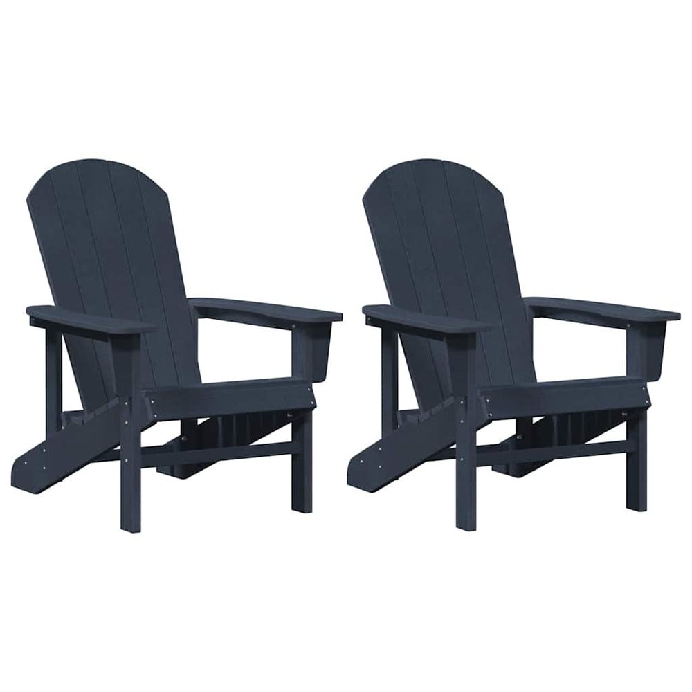 Adirondack kėdės 2 vnt. Tamsiai mėlyna 74x82x90 cm HDPE