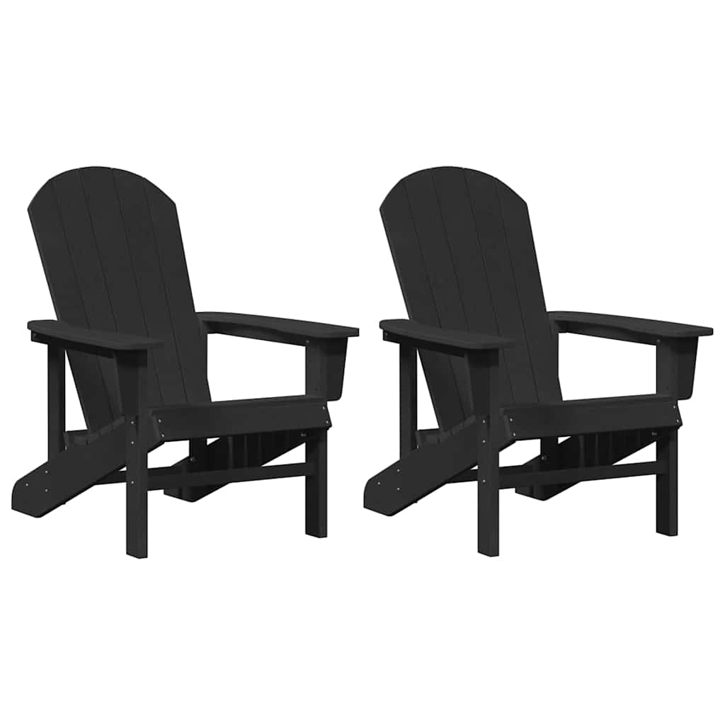 Sodo Kėdė 2 pcs Juoda 82 x 74 x 92 cm Polietilenas