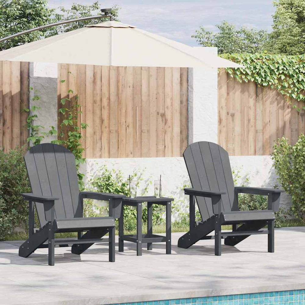 Adirondack Kėdės 2 vnt Šviesiai pilka 74x82x90 cm HDPE