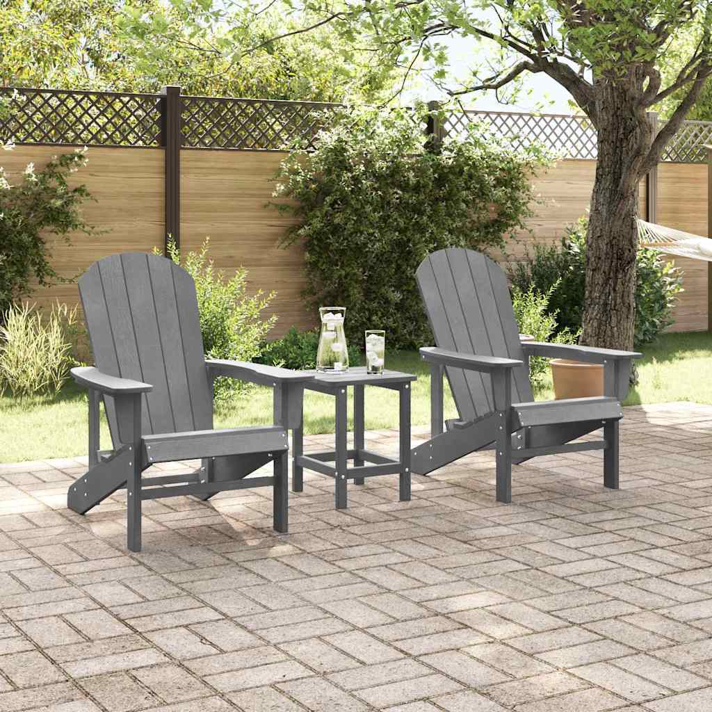 Adirondack Chairs 2 pcs Light Grey 74x82x90 cm HDPE