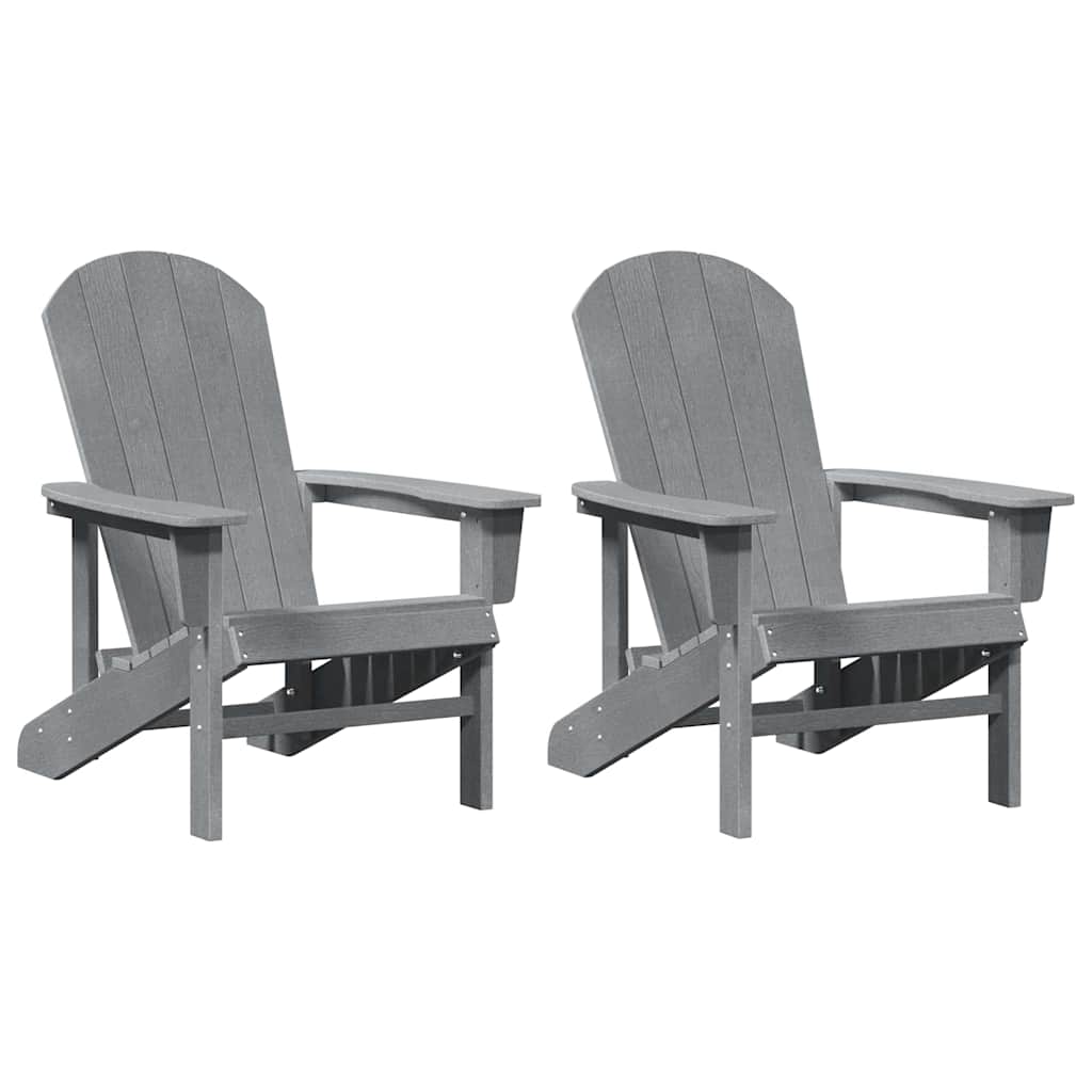 Adirondack Chairs 2 pcs Light Grey 74x82x90 cm HDPE