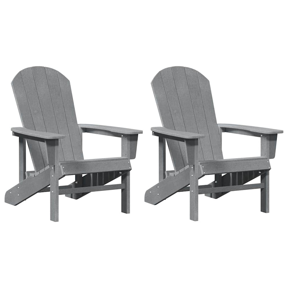 Adirondack Chairs 2 pcs Light Grey 74x82x90 cm HDPE