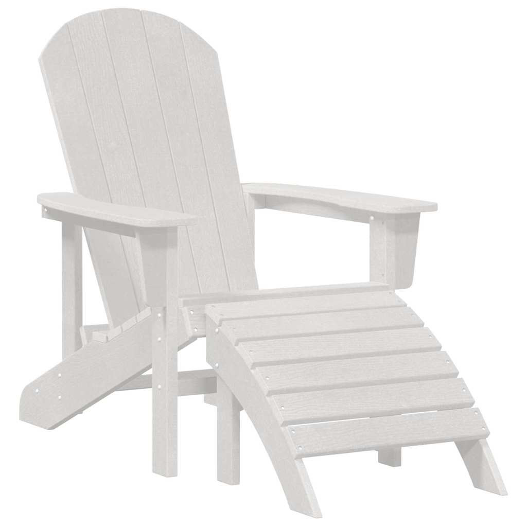 Adirondack krēsli ar kāju balstiem 2 gab. Balti HDPE