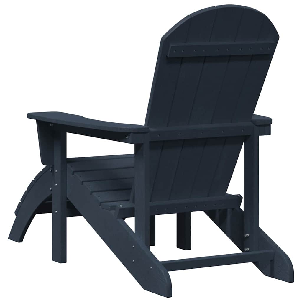 Adirondack kėdės su kojų atramomis 2 vnt Tamsiai mėlyna HDPE