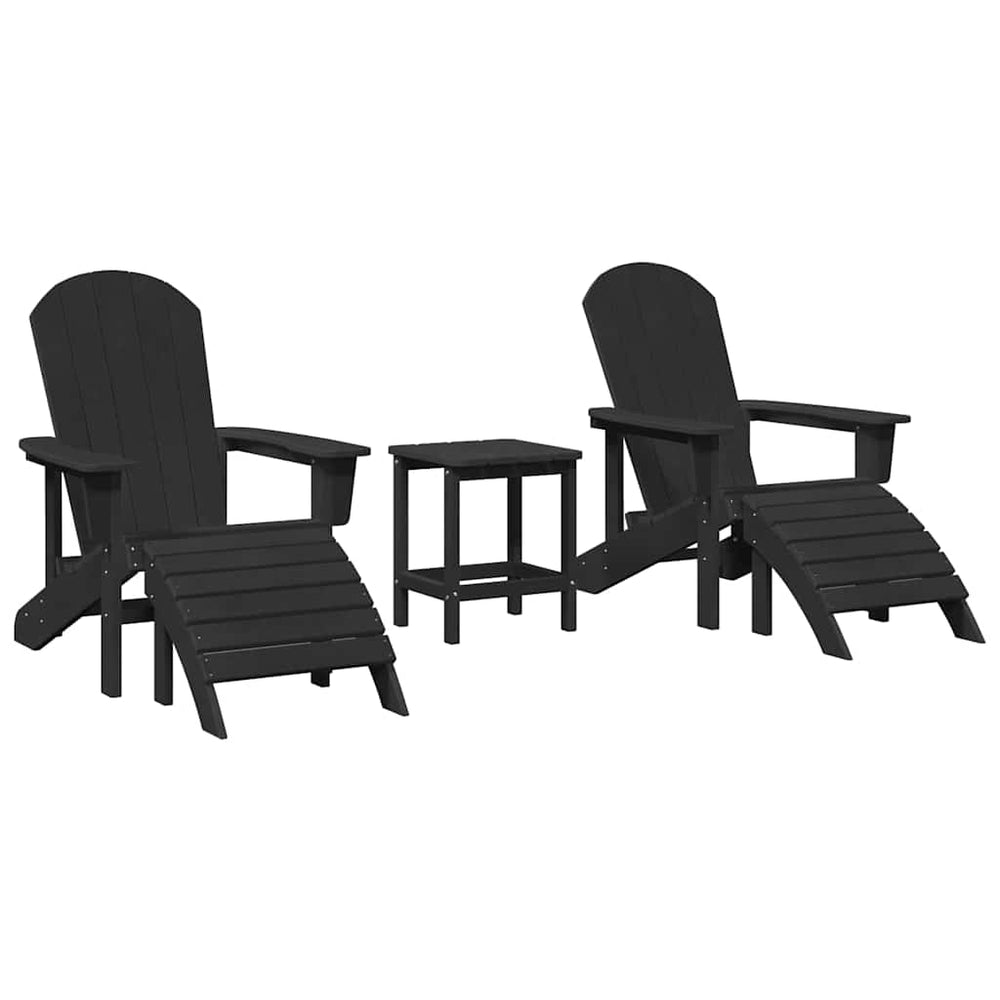 3 dalių sodo poilsio komplektas Juoda HDPE