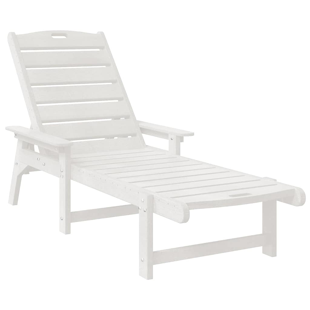 saulės gultai 2 vnt. balta 162x53x98.5 cm HDPE