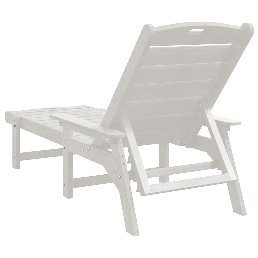 saulės gultai 2 vnt. balta 162x53x98.5 cm HDPE