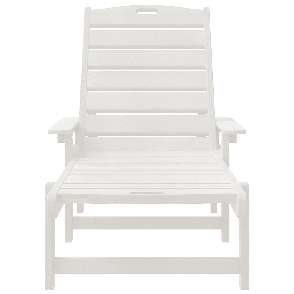 saulės gultai 2 vnt. balta 162x53x98.5 cm HDPE