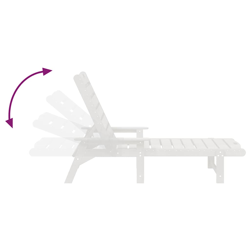 saulės gultai 2 vnt. balta 162x53x98.5 cm HDPE