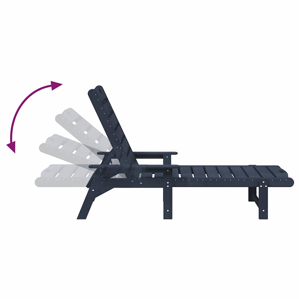 Saulės gultai 2 vnt Tamsiai mėlyna 162x53x98.5 cm HDPE