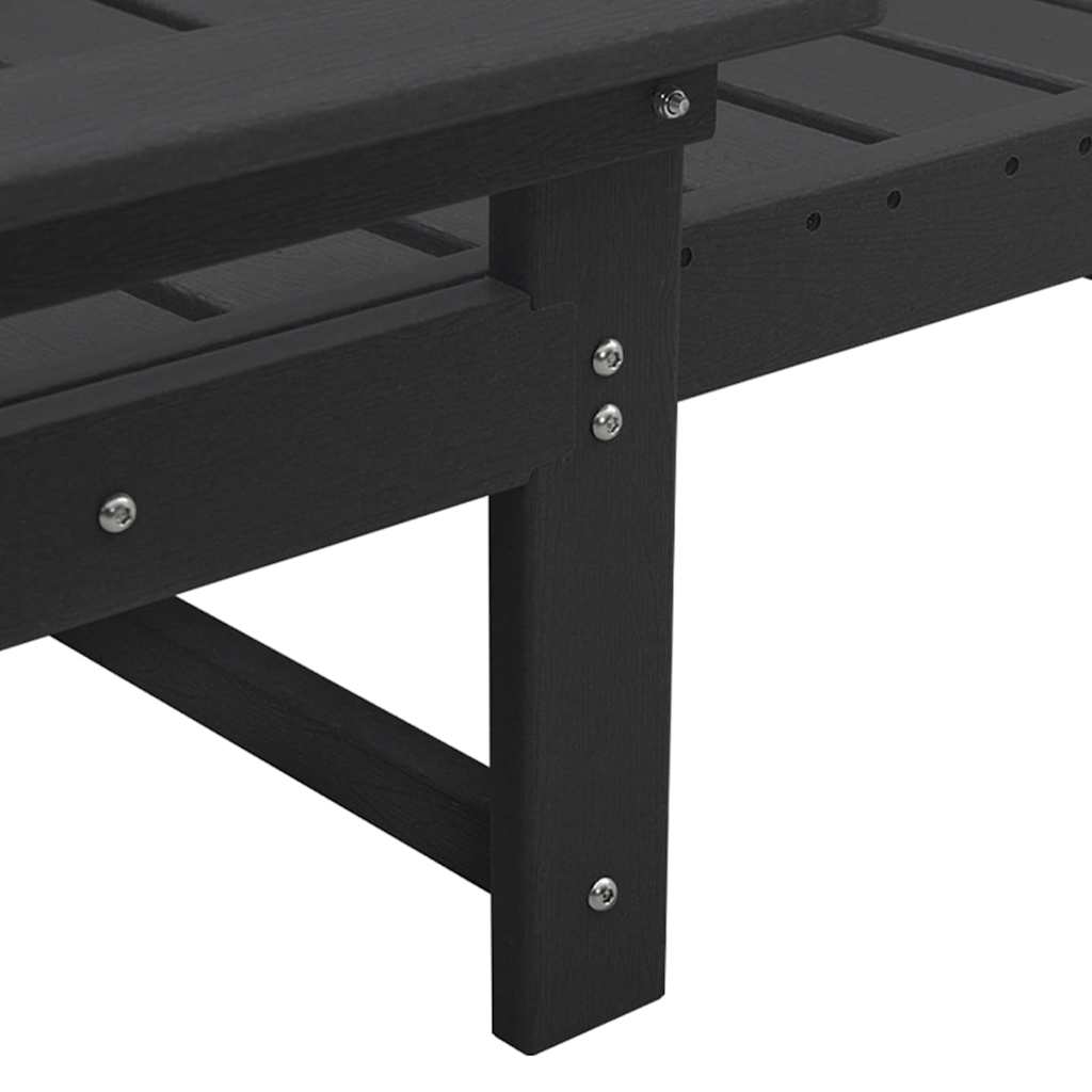 Saulės gultai 2 vnt juodas 162x53x98,5 cm HDPE