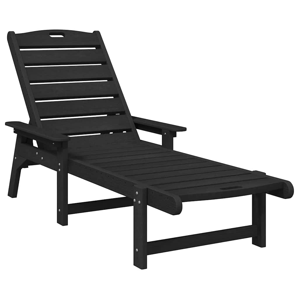 Saulės gultai 2 vnt juodas 162x53x98,5 cm HDPE
