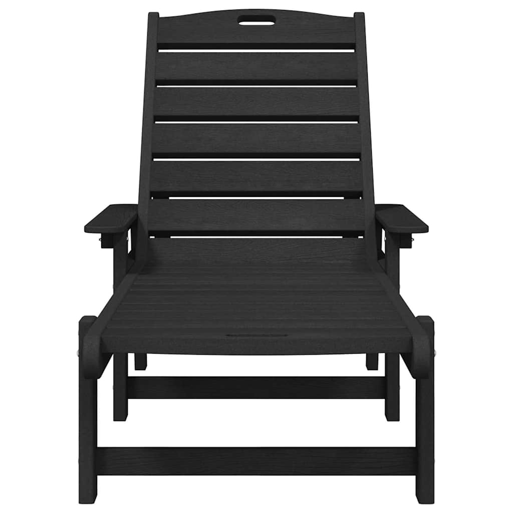 Saulės gultai 2 vnt juodas 162x53x98,5 cm HDPE