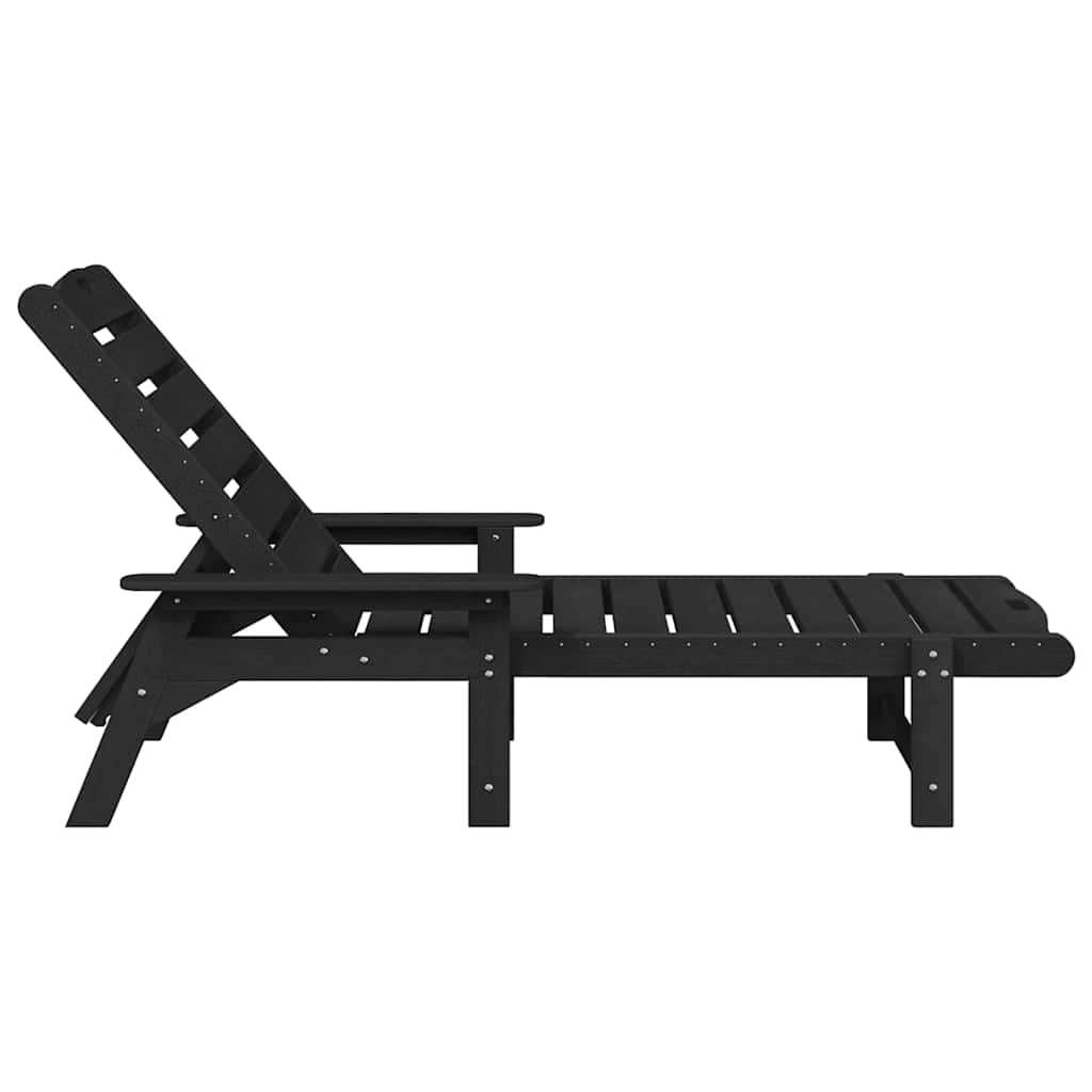 Saulės gultai 2 vnt juodas 162x53x98,5 cm HDPE