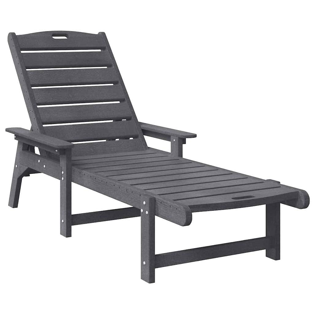 saulės gultai 2 vnt. Šviesiai pilka 162x53x98.5 cm HDPE