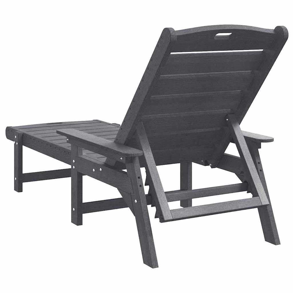 saulės gultai 2 vnt. Šviesiai pilka 162x53x98.5 cm HDPE