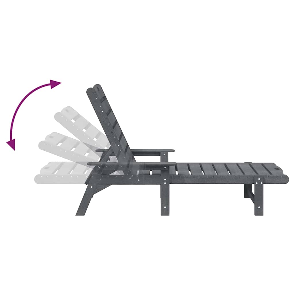saulės gultai 2 vnt. Šviesiai pilka 162x53x98.5 cm HDPE