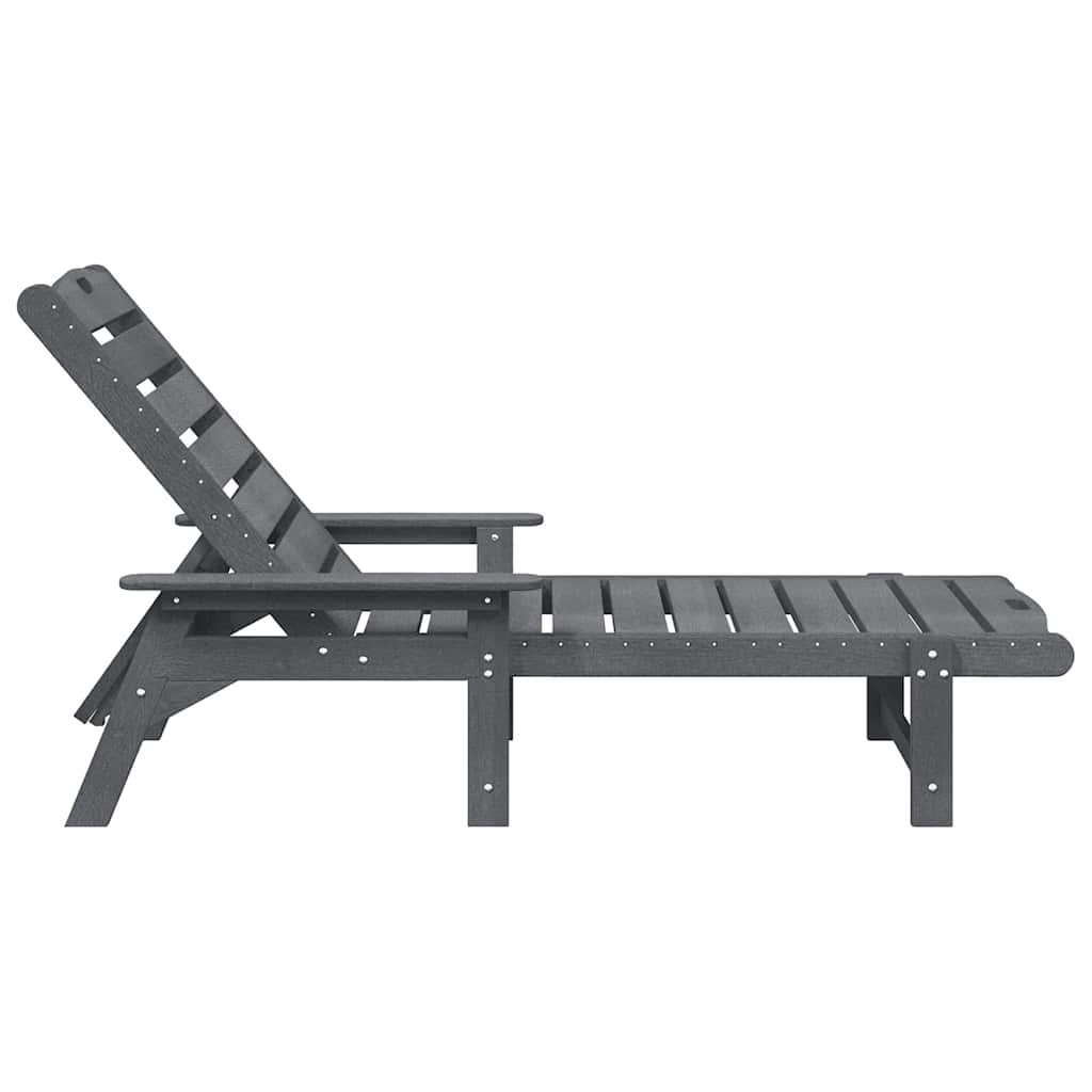 saulės gultai 2 vnt. Šviesiai pilka 162x53x98.5 cm HDPE