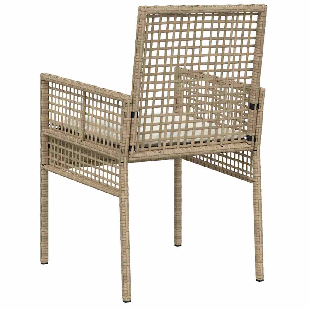 Garden Chairs 2 pcs with Cushions Sand Poly Rattan